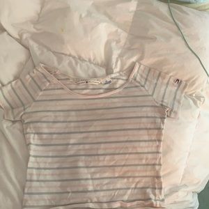 Tommy Hilfiger slightly cropped striped shirt